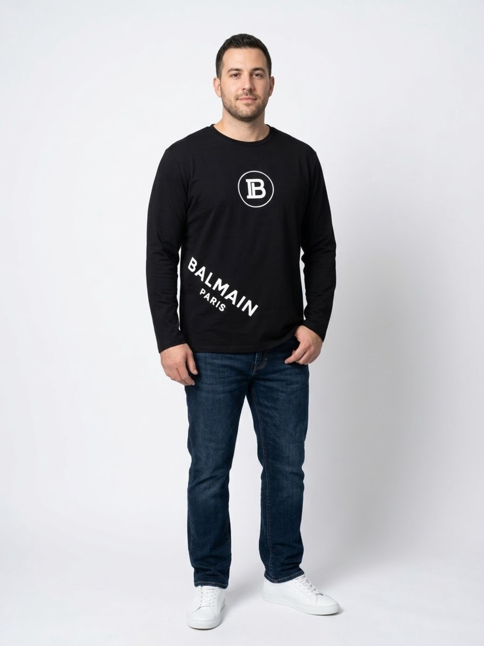 NWT Mens Black Long Sleeve Graphic Top - 3XL